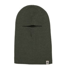 Aclima Flat Knit Balaclave Hat Olive Night