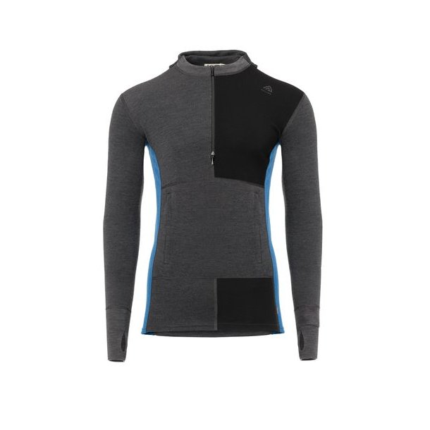 Aclima WarmWool Hoodsweater m.Zip Marengo/Jet Black/ Corsair