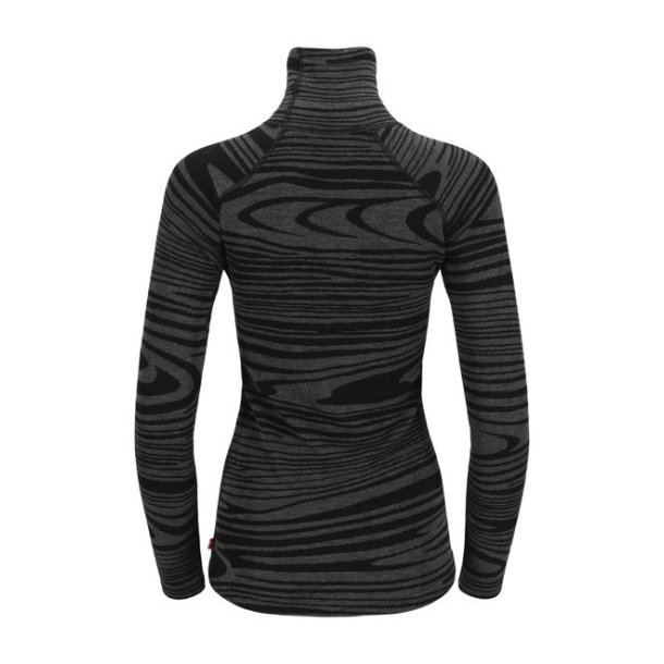 Aclima WarmWool Woman Roll Neck Shirt Black Motion