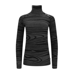 Aclima WarmWool Woman Roll Neck Shirt Black Motion