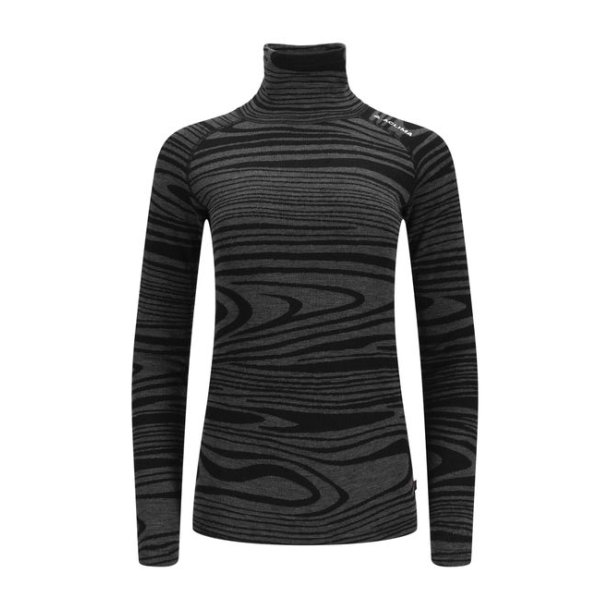 Aclima WarmWool Woman Roll Neck Shirt Black Motion