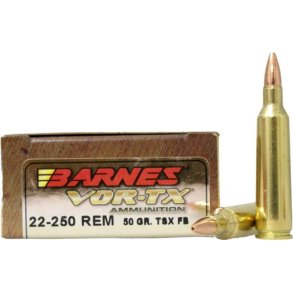 Barnes Vor-TX TSX 22-250Rem 50gr FB 20 stk Blyfri Riffelpatron