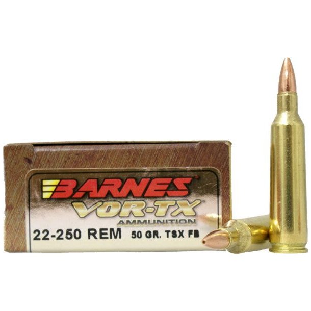 Barnes Vor-TX TSX 22-250Rem 50gr FB 20 stk Blyfri Riffelpatron