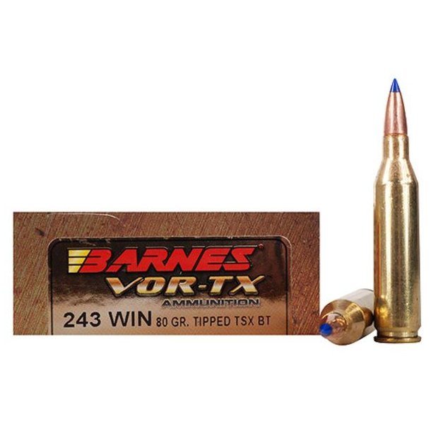 Barnes Vor-TX TTSX 243win  80gr  BT 20 stk Blyfri Riffelpatron