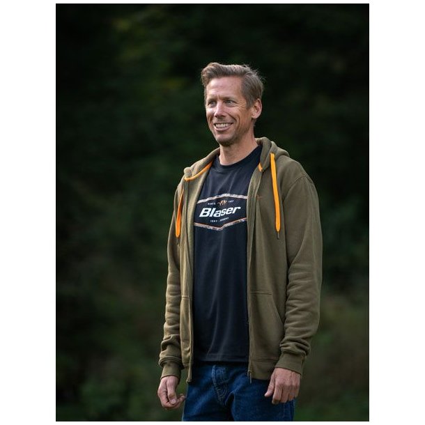 Blaser Hoody Med Zip 23 Dark Olive