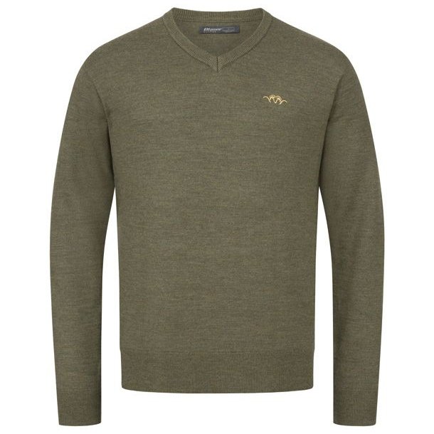 Blaser Merino V-Neck Sweater Dark Olive