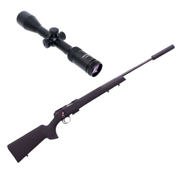CZ 457 17HMR Salonriffel Syntetisk Skfte Nordhunt Vertical & Lyddmper