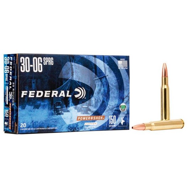 Federal Power-Shok Kobber 30-06Spring 150G 20 stk. Blyfri Riffelpatron