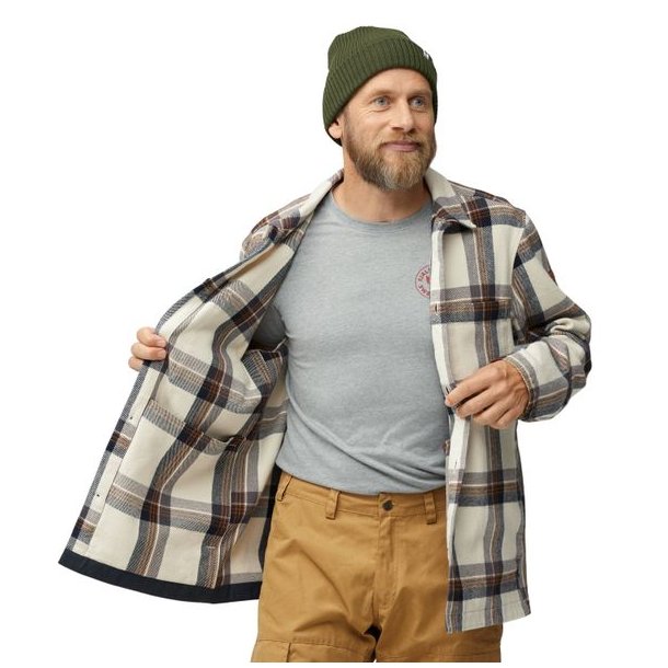 Fjllrven Singi Flannel Overshirt Chalk White-Dark Navy