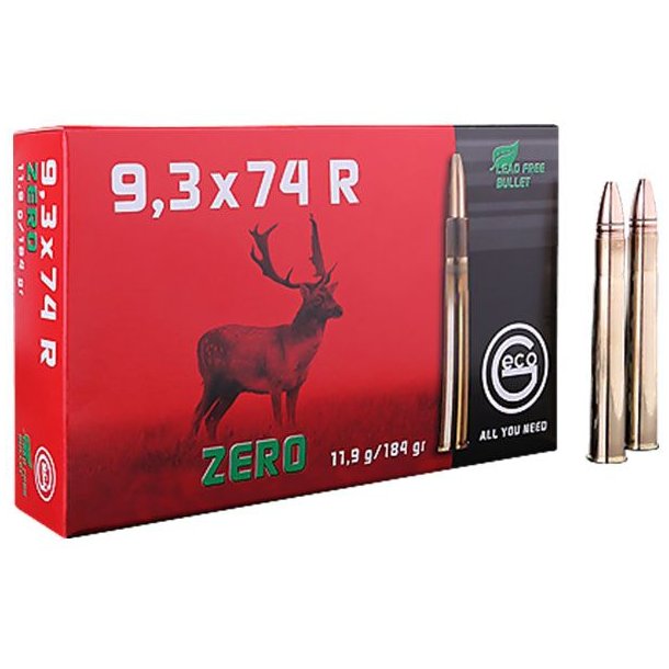 Geco Zero 9,3x74R 11,9g/184gr Blyfri 20 stk Blyfri Riffelpatron