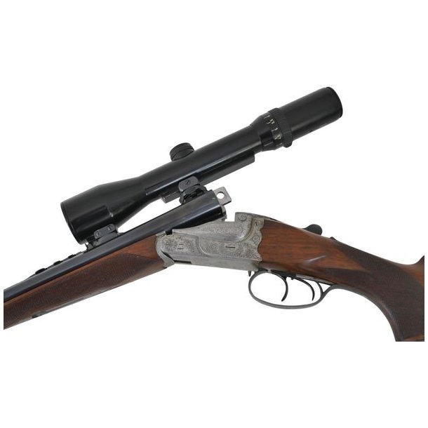 Gustav Genschow 405 Brugt Dobbeltriffel  Med Schmidt & Bender 1,5-6x42 Sigtekikkert
