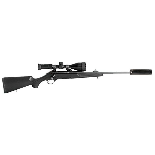 Haenel Jaeger 10 .308 Black M. Optic Science  2-10x50 og Nordhunt Ultra Silence