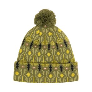 Haglfs Mountain Jaquard Beanie Tophue Olive Green Pattern