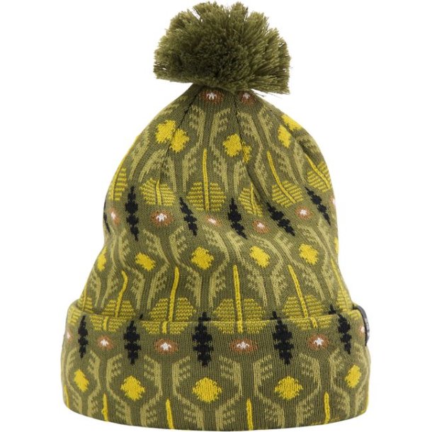 Haglfs Mountain Jaquard Beanie Tophue Olive Green Pattern