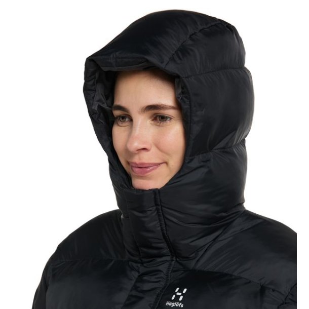 Haglfs Puffy Mimic Hood Jakke Dame True Black