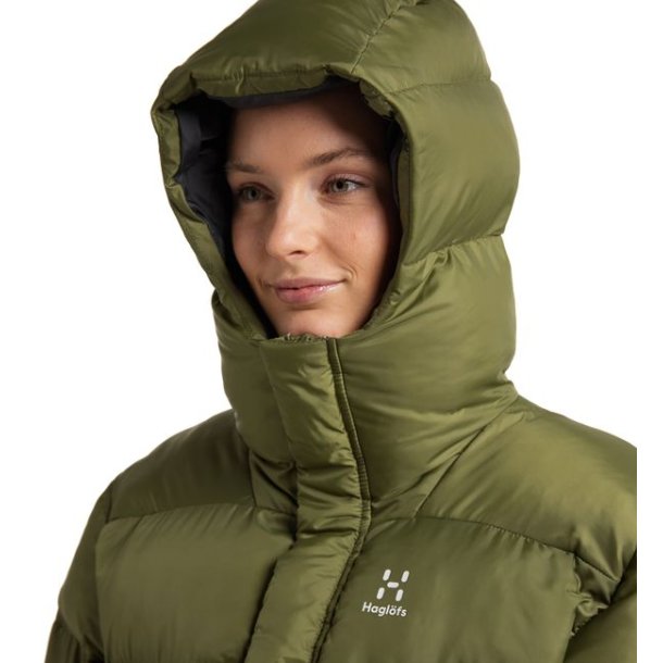 Haglfs Puffy Mimic Hood Jakke Dame Olive Green