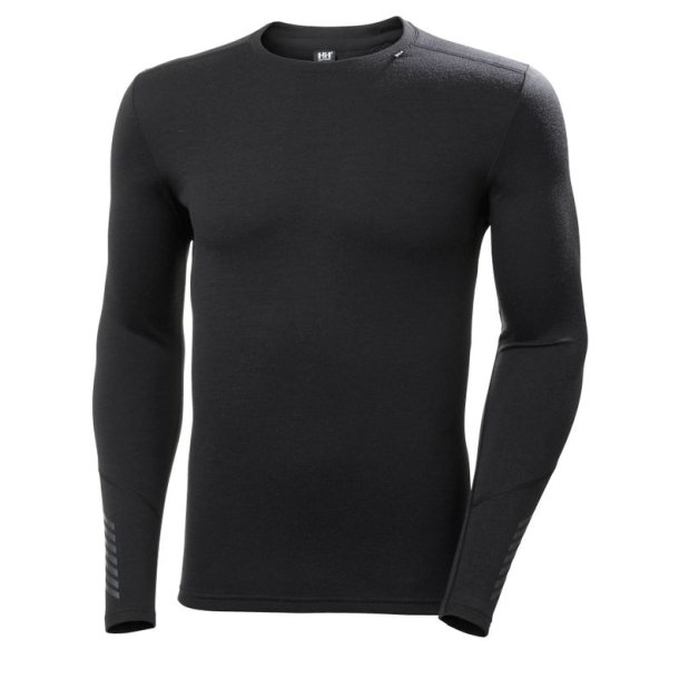 Helly Hansen Lifa Merino Midweight Crew Base Layer Black
