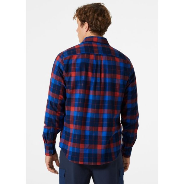Helly Hansen Lokka Organic Flan Ls Shirt Poppy Red Box Stripe Plaid