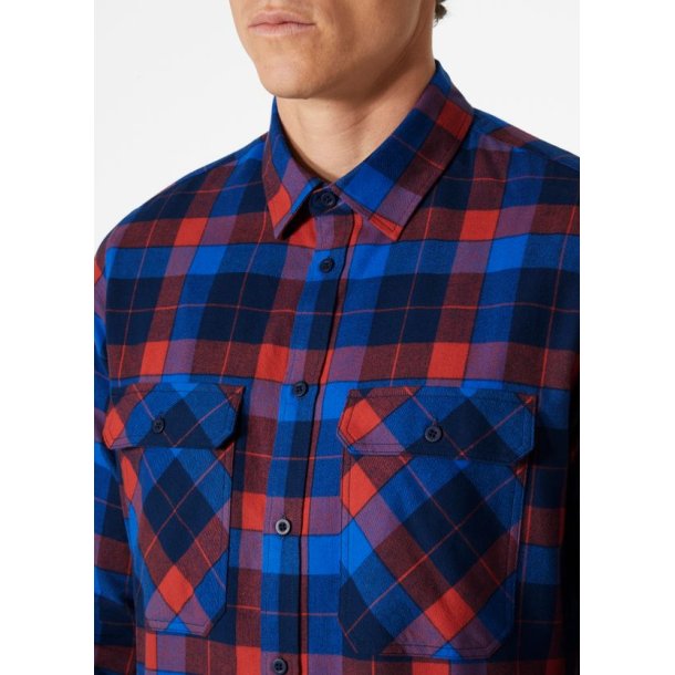 Helly Hansen Lokka Organic Flan Ls Shirt Poppy Red Box Stripe Plaid