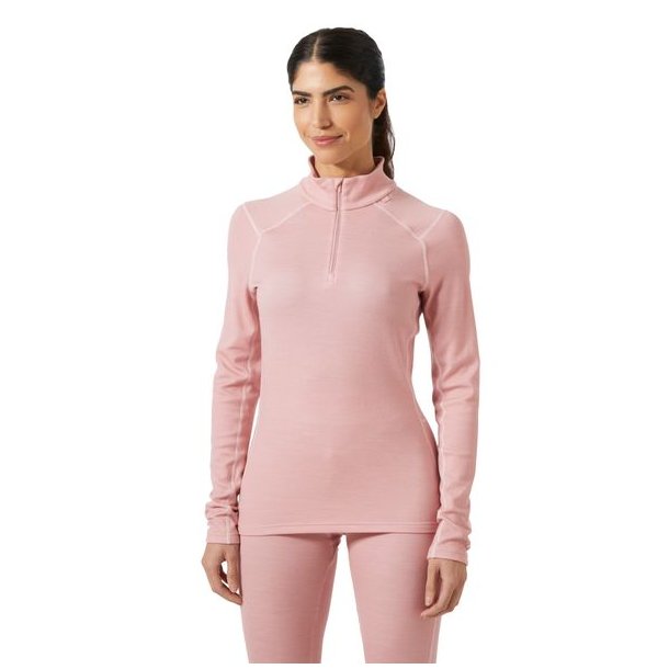 Helly Hansen W Lifa Merino Midw 1/2 Zip Pink Salt