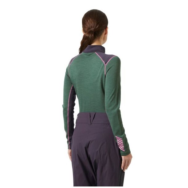 Helly Hansen W Lifa Merino Midw 1/2 Zip Jungle Green