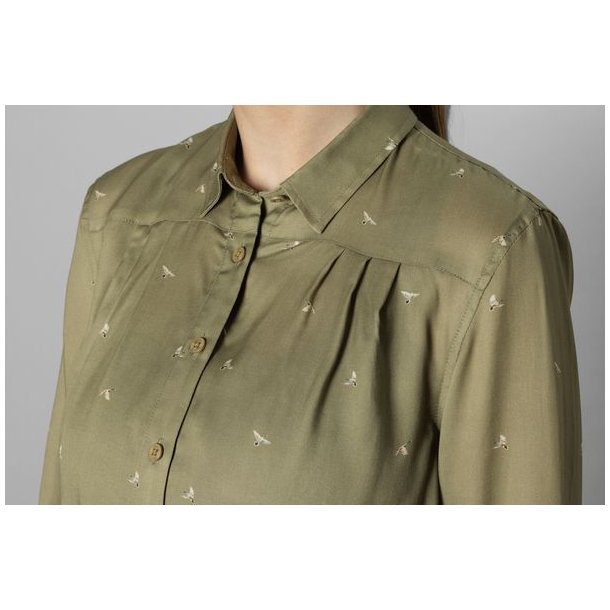 Hrkila Abigail Skjorte W Dust Green/Flying Ducks