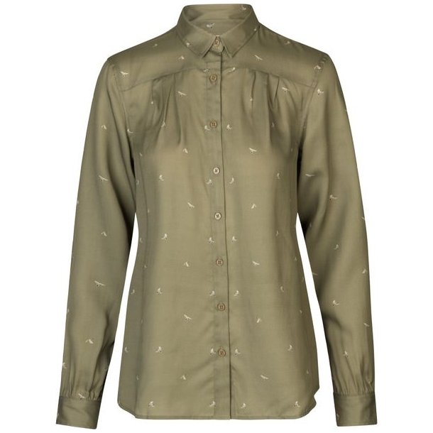 Hrkila Abigail Skjorte W Dust Green/Flying Ducks