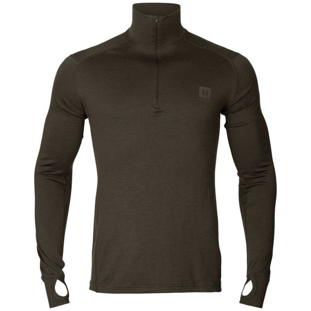 Hrkila Base All Season HalfZip Bluse Shadow Brown