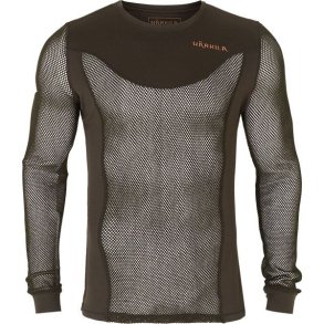 Hrkila Base Mesh Crew Neck Shadow brown