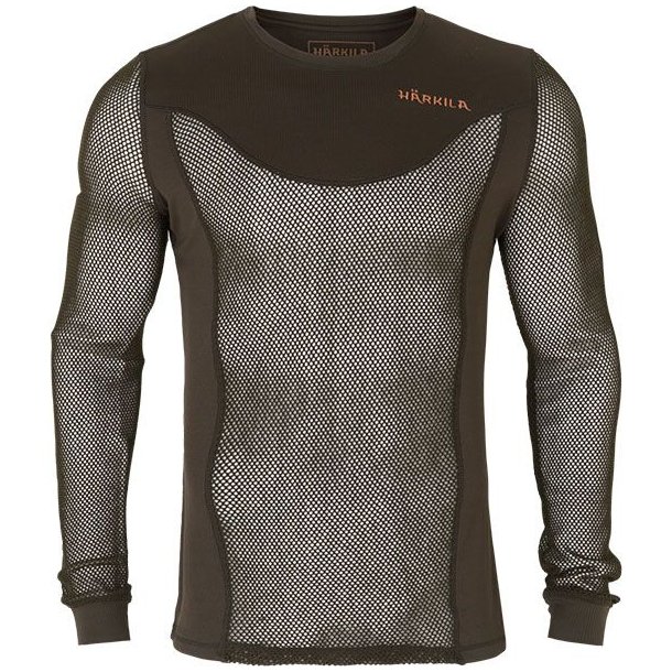 Hrkila Base Mesh Crew Neck Shadow brown