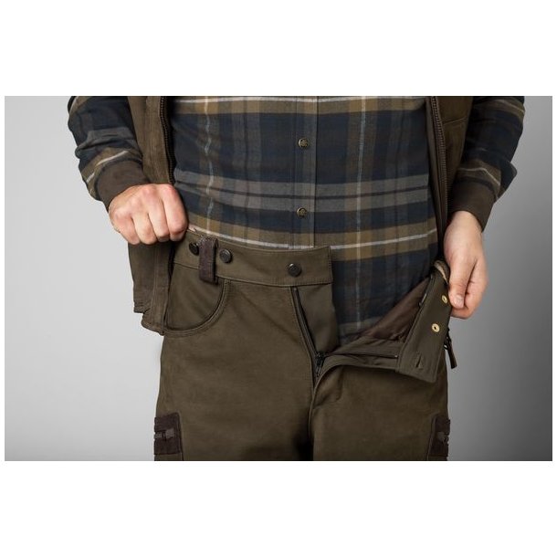 Hrkila Pro Hunter Leather Trousers Willow Green