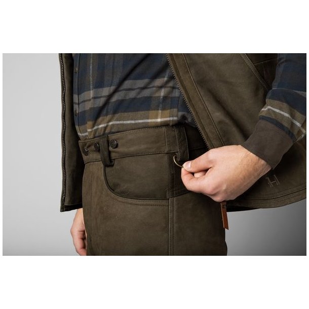 Hrkila Pro Hunter Leather Trousers Willow Green