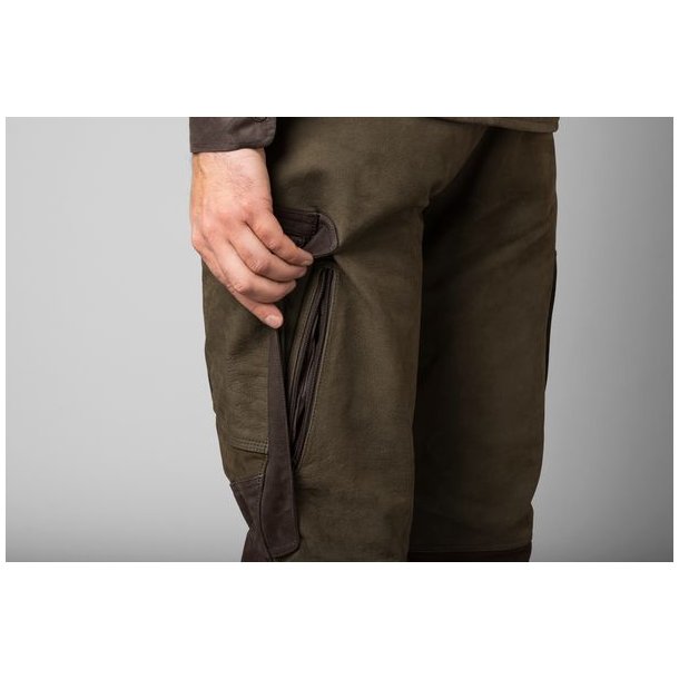 Hrkila Pro Hunter Leather Trousers Willow Green