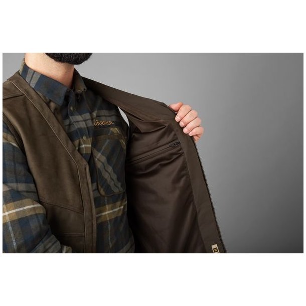 Hrkila Pro Hunter Leather Waistcoat Willow Green