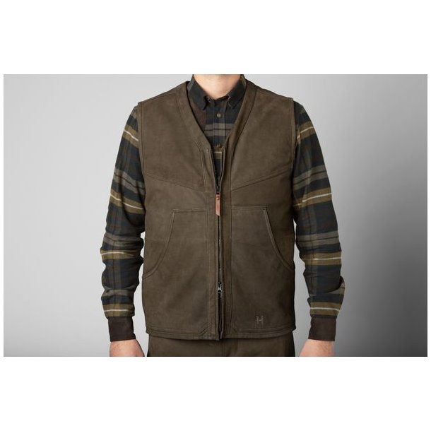 Hrkila Pro Hunter Leather Waistcoat Willow Green