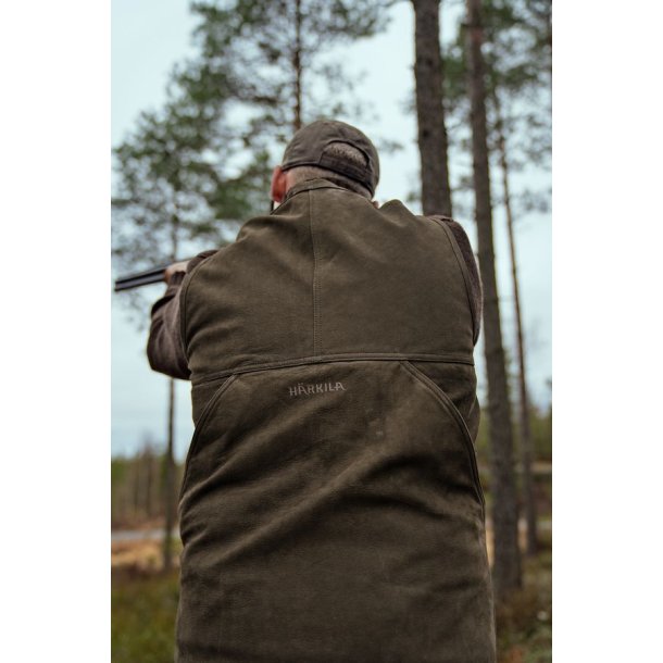 Hrkila Pro Hunter Leather Waistcoat Willow Green