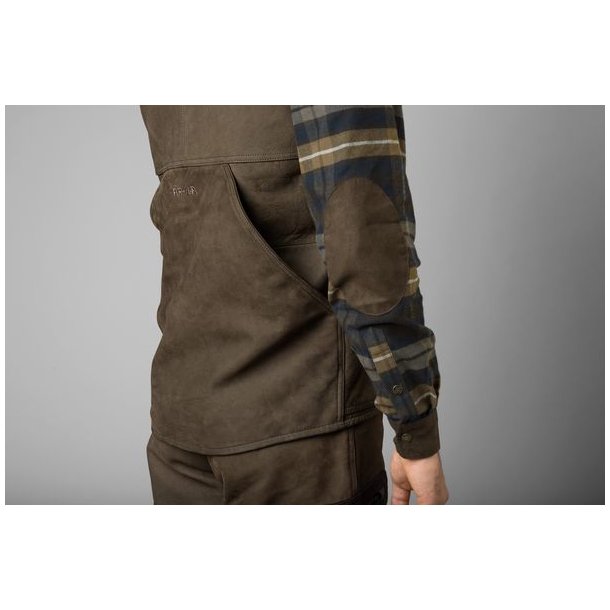 Hrkila Pro Hunter Leather Waistcoat Willow Green