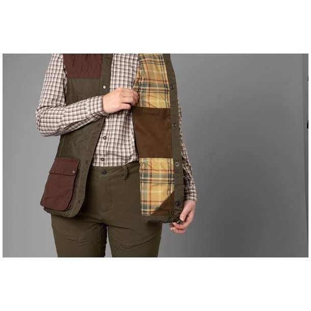 Hrkila Retrieve Vest Women Dark Warm Olive/Burgundy
