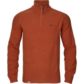 Hrkila Vincent Merino Half Zip Pullover Bombay Brown