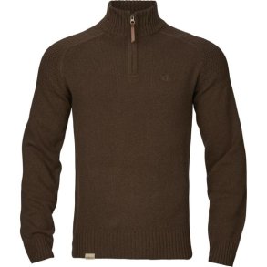 Hrkila Vincent Merino Half Zip Pullover Demitasse Brown
