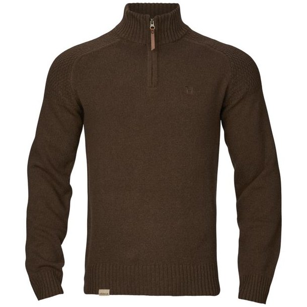 Hrkila Vincent Merino Half Zip Pullover Demitasse Brown