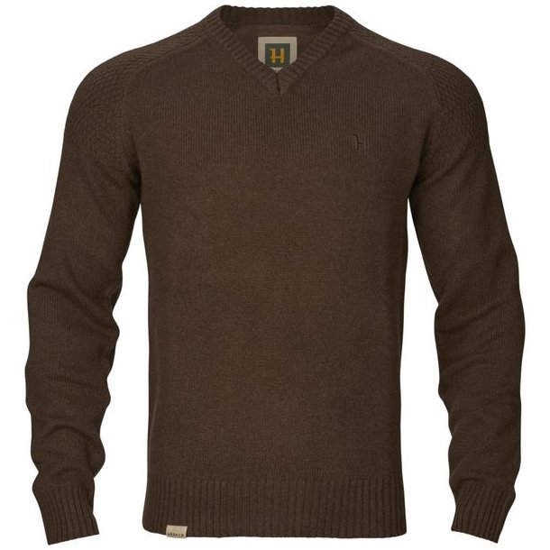 Hrkila Vincent Merino V-Neck Pullover Demitasse Brown
