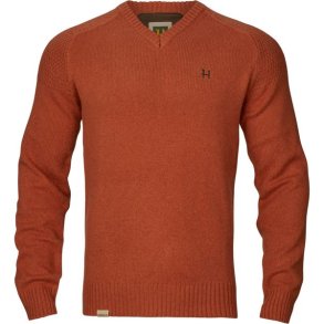 Hrkila Vincent Merino V-Neck Pullover Bombay Brown