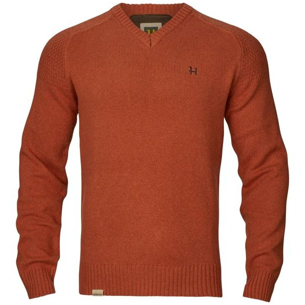 Hrkila Vincent Merino V-Neck Pullover Bombay Brown