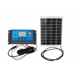 Huntcom 10W Solcellepanel & Controller S�t til Eksternt Batteri og Vildtkamera