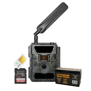 Huntcom Lucus 4G-Vildtkameras�t inkl J�ger-SIM, SD-Kort, 12V-Lithiumbatteri (LiFePO4) og Kabel