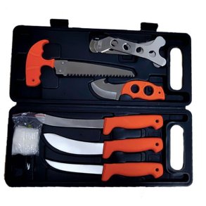 Huntcom Macello slagtest med 9 dele knive, bensav og knivsliber