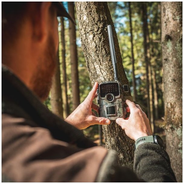 Huntcom Silva 4G Vildtkamerast med Jger SIM, SD Kort og 8 AA-batterier