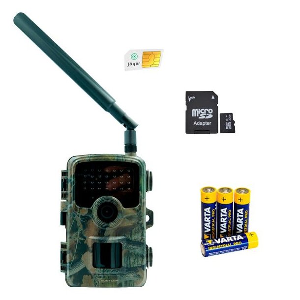 Huntcom Silva 4G Vildtkamerast med Jger SIM, SD Kort og 8 AA-batterier