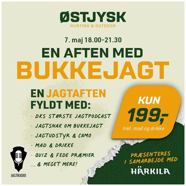 Jagtradio Live hos �stjysk Hunting & Outdoor 7. maj 2026 kl. 18.00-21.30